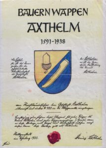 Axthelm Wappen Urkunde