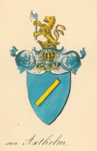 Von Axthelm coat of arms color - watercolor, Dobrà Voda, around 1860